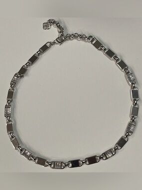 Kendra Scott ‘Jessie’Silver Link Necklace with Baguette Accents NWOT